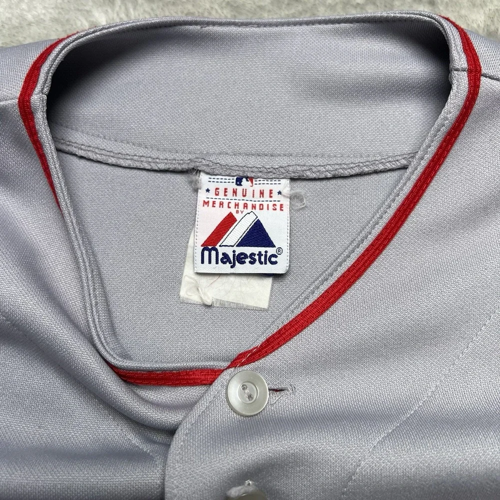 Majestic Anaheim Angels MLB Grey Baseball Jersey Blank No Name Men's Size L